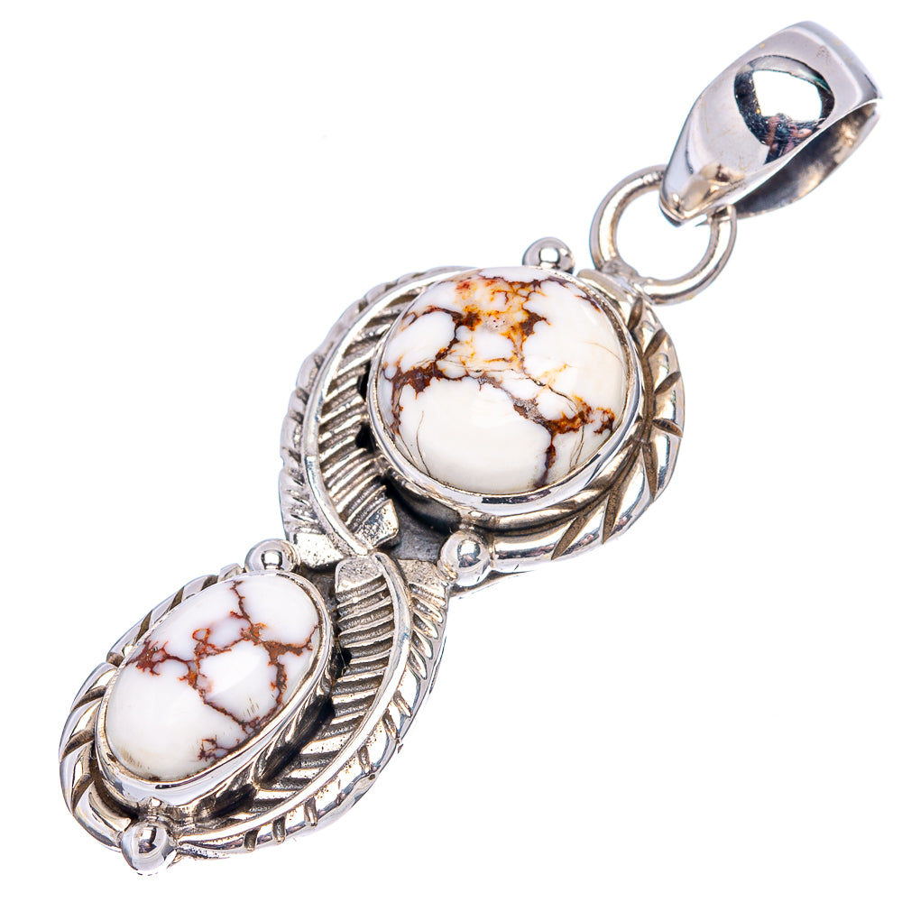 Native Style Wild Horse Jasper Pendant 1 3/4" (.925 Sterling Silver)