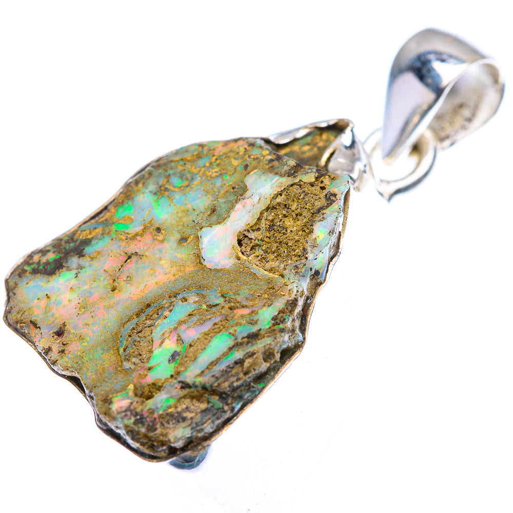 Raw Ethiopian Opal Pendant 1 3/8" (925 Sterling Silver) PD38473