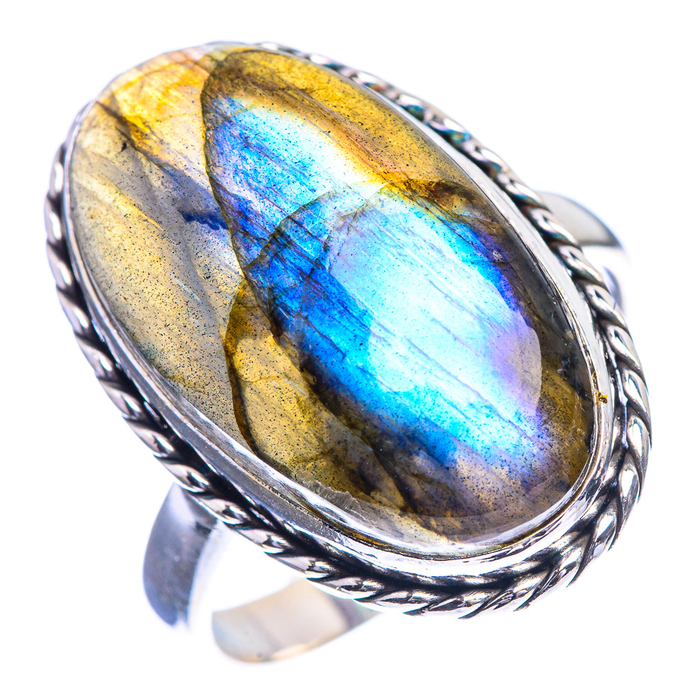 Large Labradorite Ring Size 10.75 (925 Sterling Silver) R143192