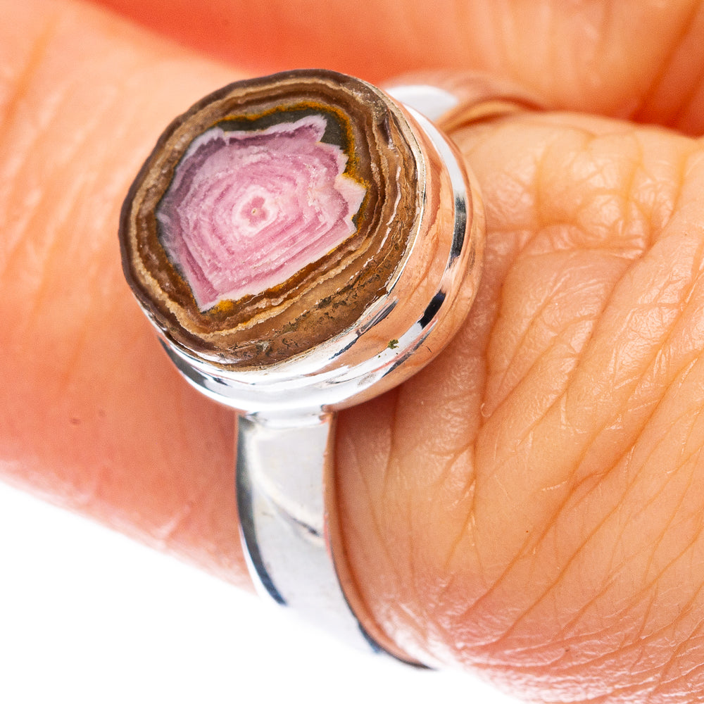 Rare Rhodochrosite Stalactite Ring Size 6.25 (925 Sterling Silver) R2988