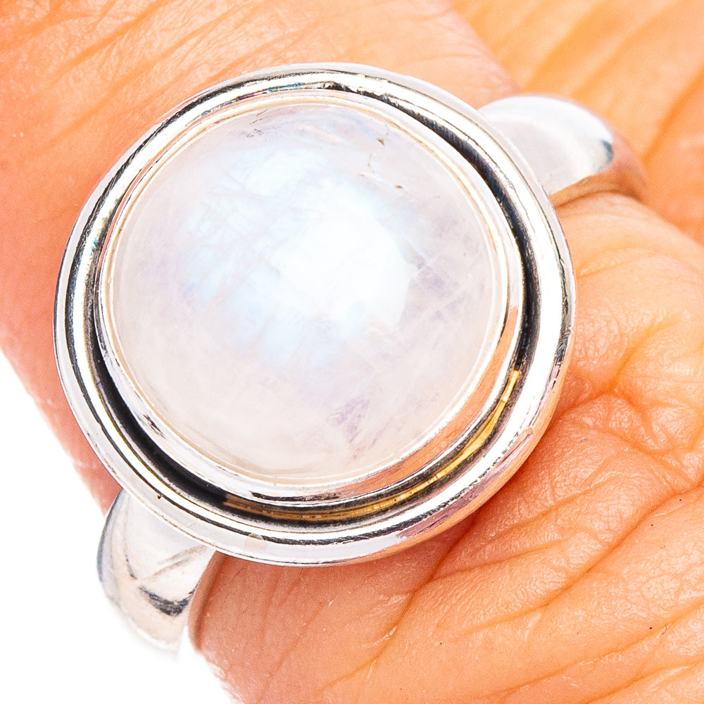 Rainbow Moonstone Ring Size 6.5 (.925 Sterling Silver)