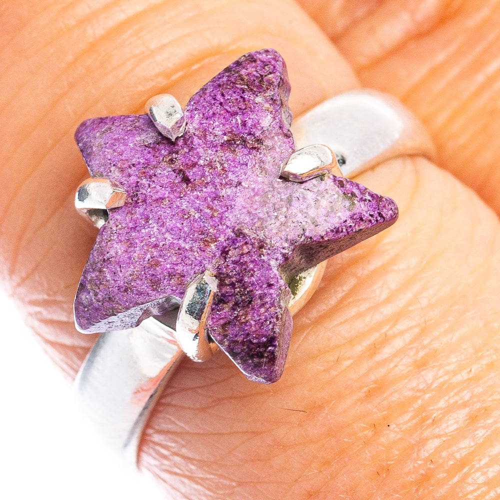 Purpurite Star Ring Size 8 (.925 Sterling Silver)