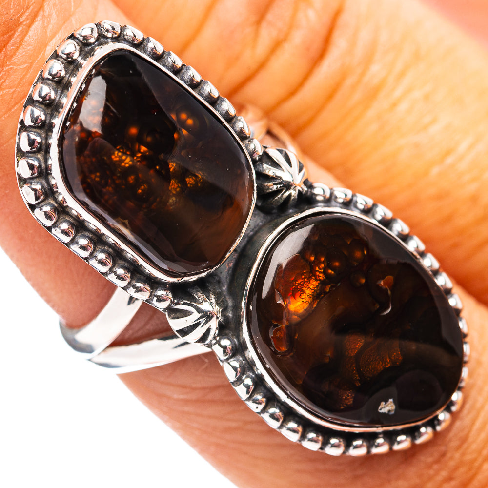 Premium Mexican Fire Agate Ring Size 7 (.925 Sterling Silver)