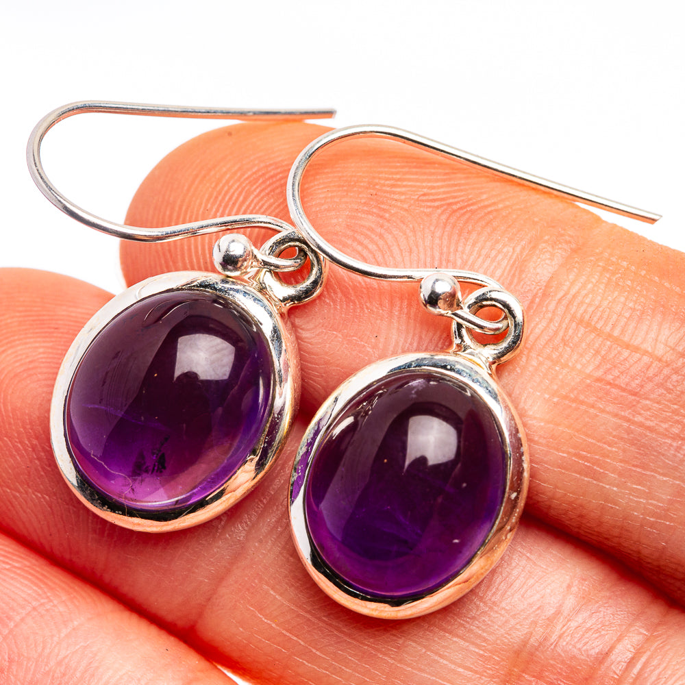 Amethyst Dainty Earrings 1 1/4" (925 Sterling Silver) E432517