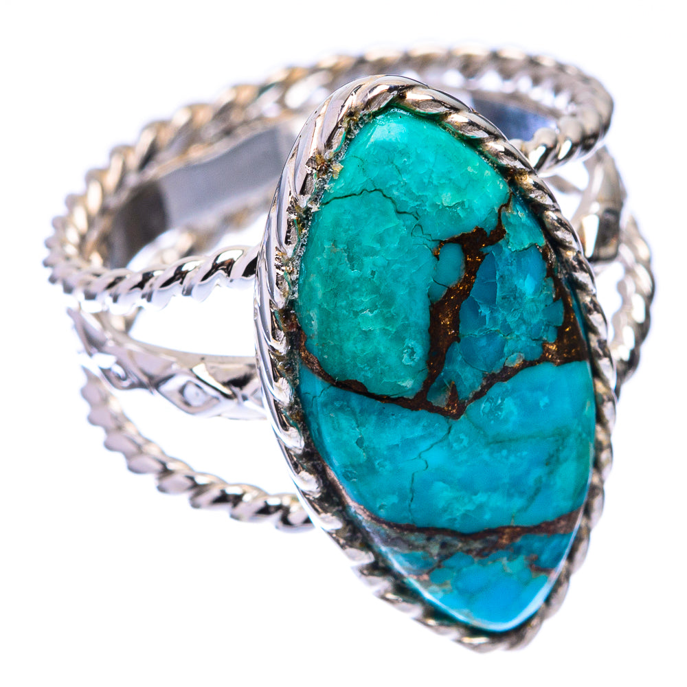 Premium Blue Copper Composite Turquoise Ring Size 7 (925 Sterling Silver) R141835