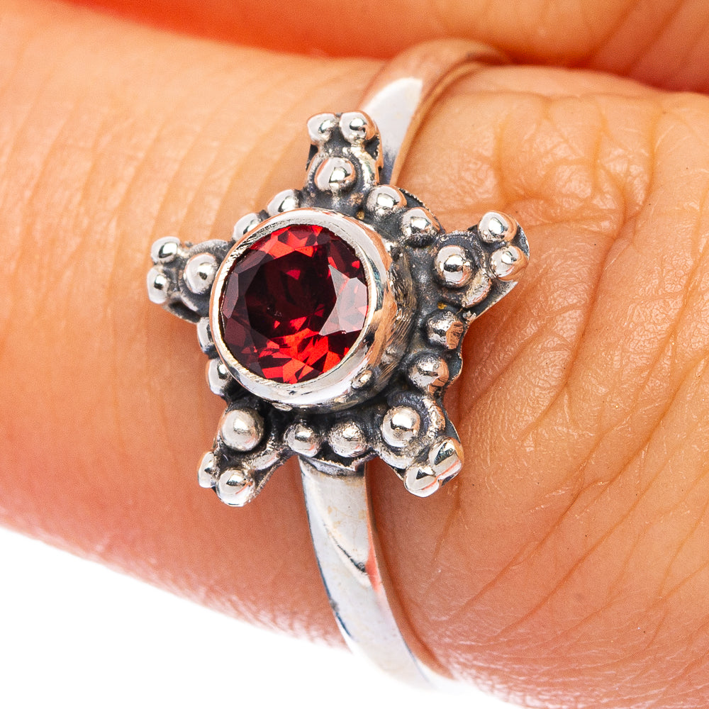 Garnet Dainty Ring Size 7 (925 Sterling Silver) R145656