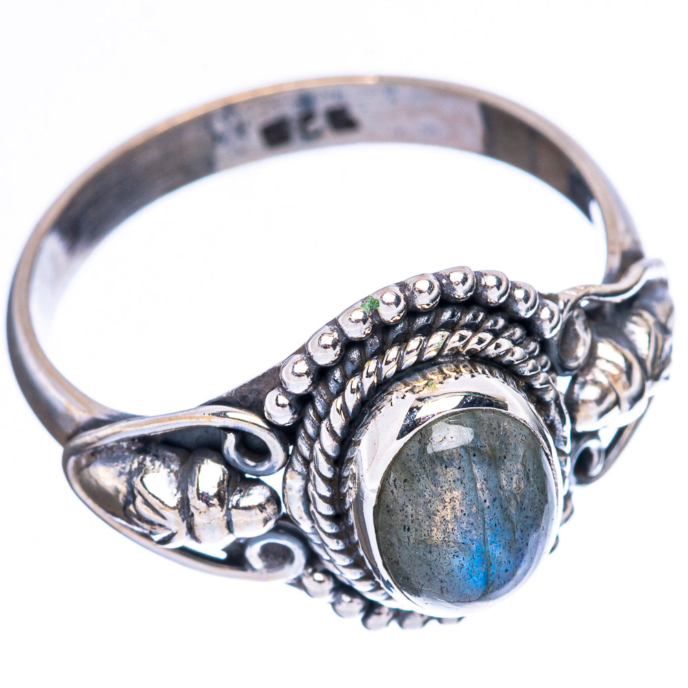 Labradorite Dainty Ring Size 8 (925 Sterling Silver) R5096