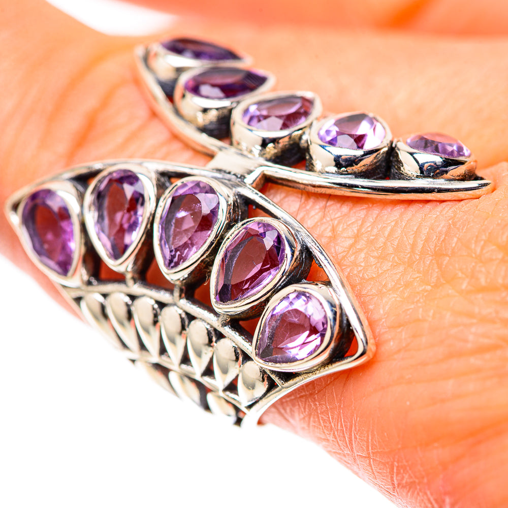 Large Faceted Amethyst 925 Sterling Silver Ring Size 8.5 (925 Sterling Silver) RING139657