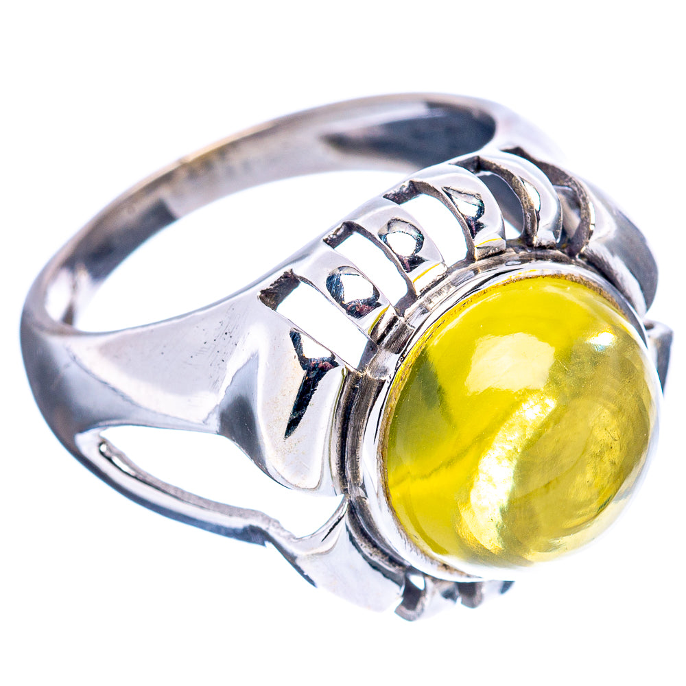 Lemon Quartz Filigree Style Ring Size 9 (.925 Sterling Silver)