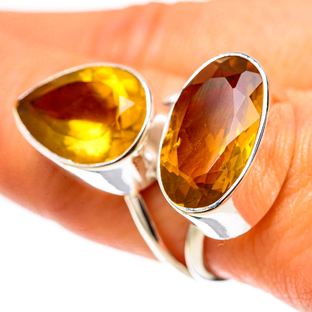 Large Faceted Citrine Ring Size 8.5 (925 Sterling Silver) RING138633