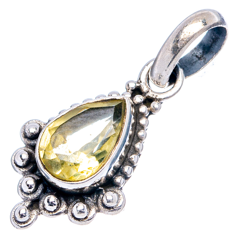 Lemon Quartz Dainty Pendant 1" (.925 Sterling Silver)