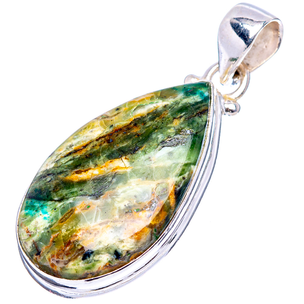 Swiss Green Opal Pendant 1 1/2" (.925 Sterling Silver)