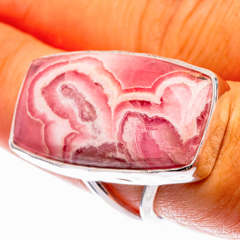 Large Rhodochrosite Stalactite Ring Size 7.5 (925 Sterling Silver) R142183