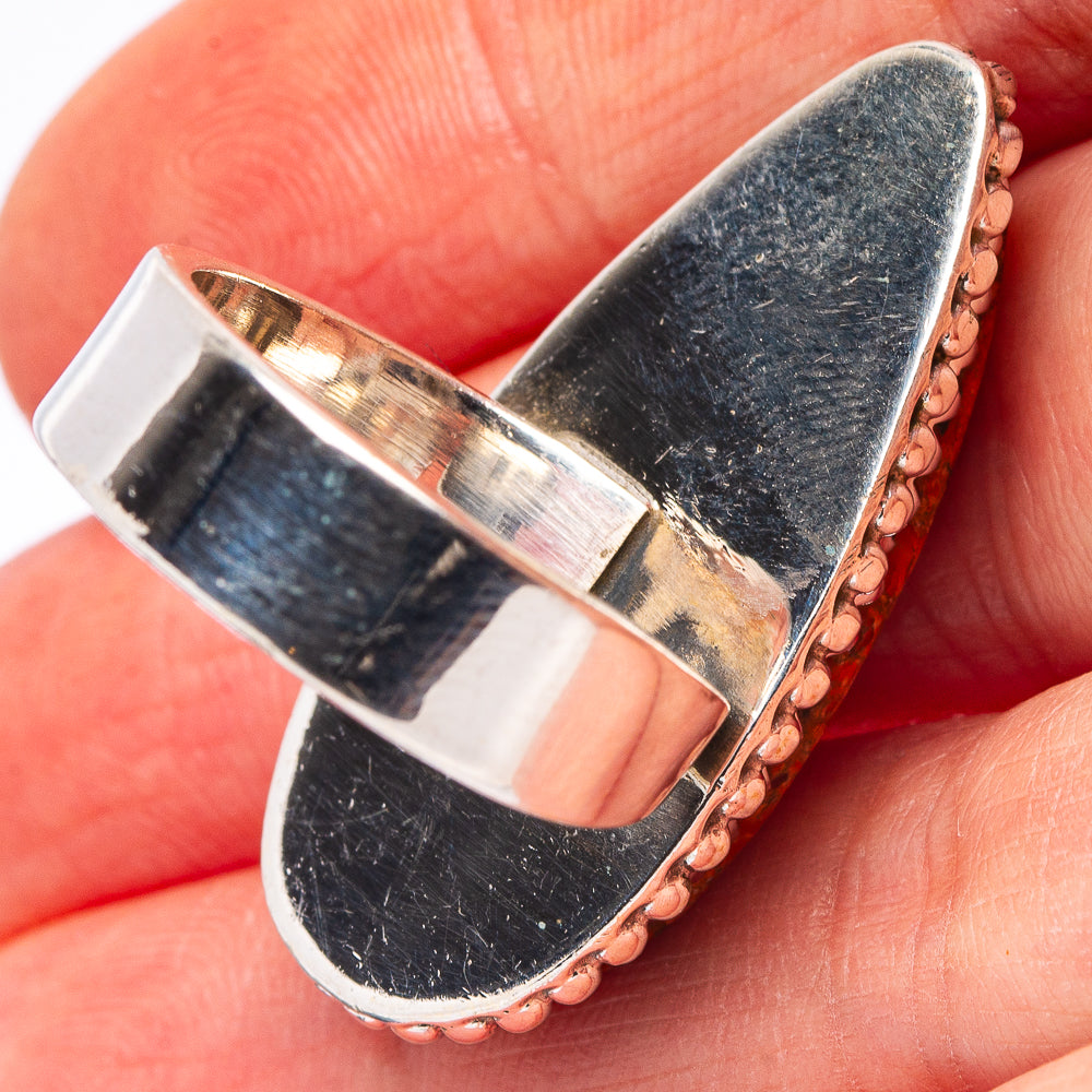 Sponge Coral Ring Size 7 Adjustable (.925 Sterling Silver)