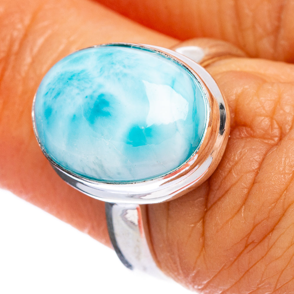 Rare Larimar Ring Size 6 (925 Sterling Silver) R146444