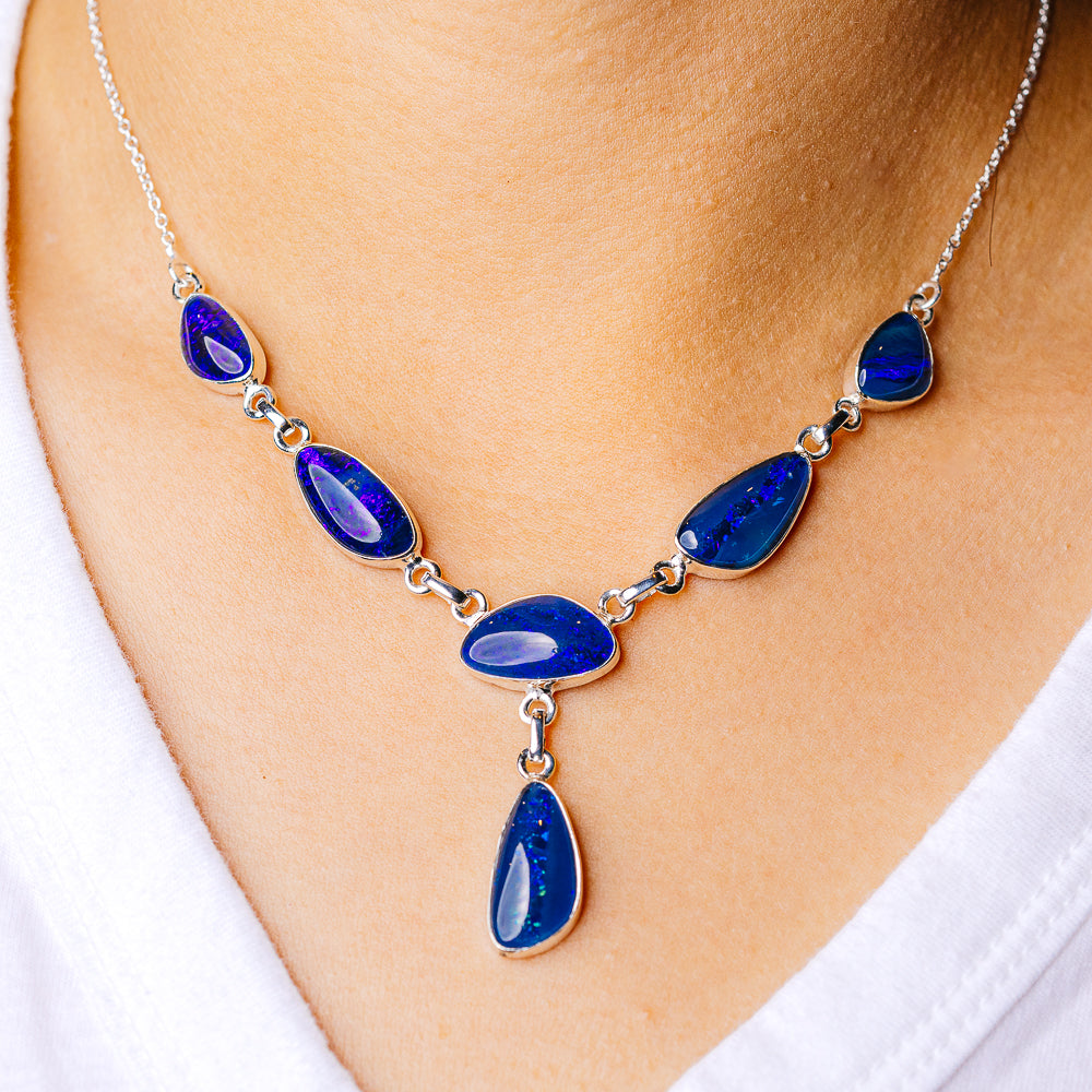 Triplet Opal Necklace 16.875 (925 Sterling Silver) N90185