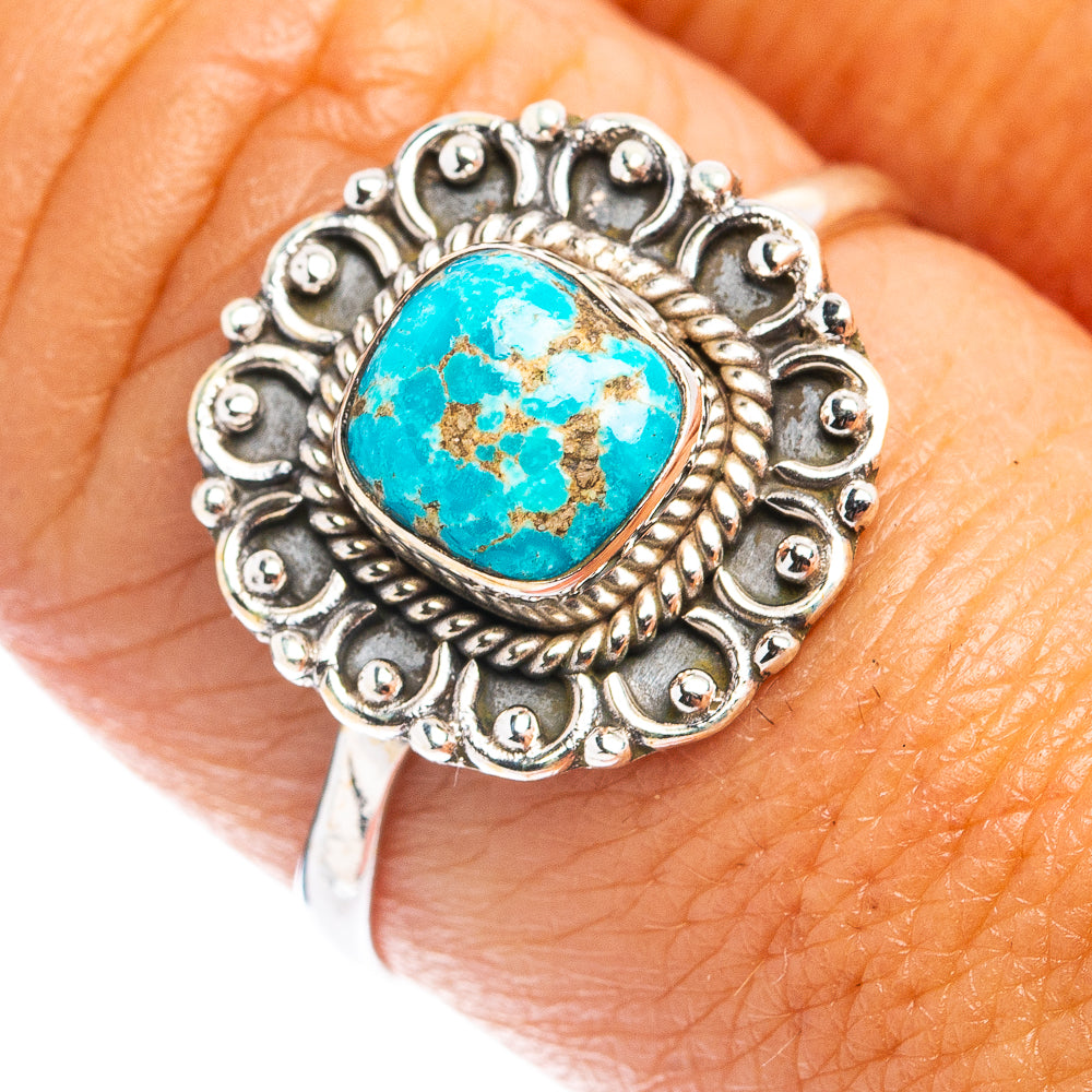 Sonoran South Hill Turquoise Dainty Ring Size 8.75 (.925 Sterling Silver)