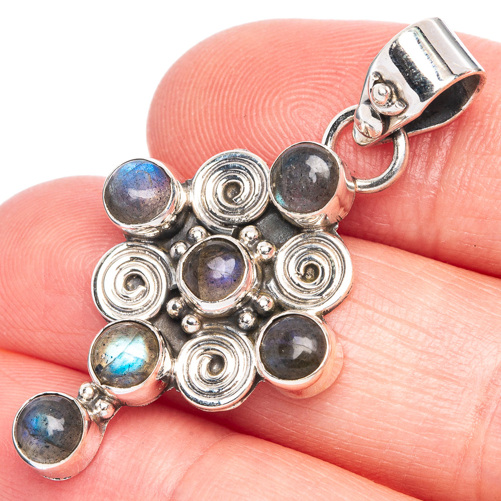 Labradorite Pendant 1 5/8" (925 Sterling Silver) P40182