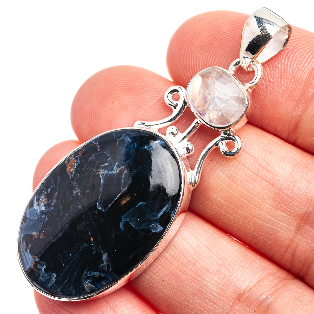 Pietersite, Rainbow Moonstone Pendant 2 1/8" (925 Sterling Silver) P39043