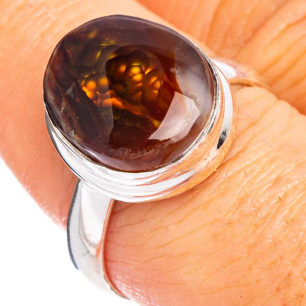 Rare Mexican Fire Agate Ring Size 8.5 (.925 Sterling Silver)