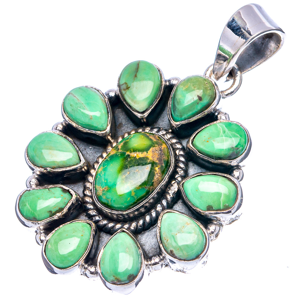 Rare Sonoran Gold Turquoise Native Style Pendant 1 5/8" (.925 Sterling Silver)