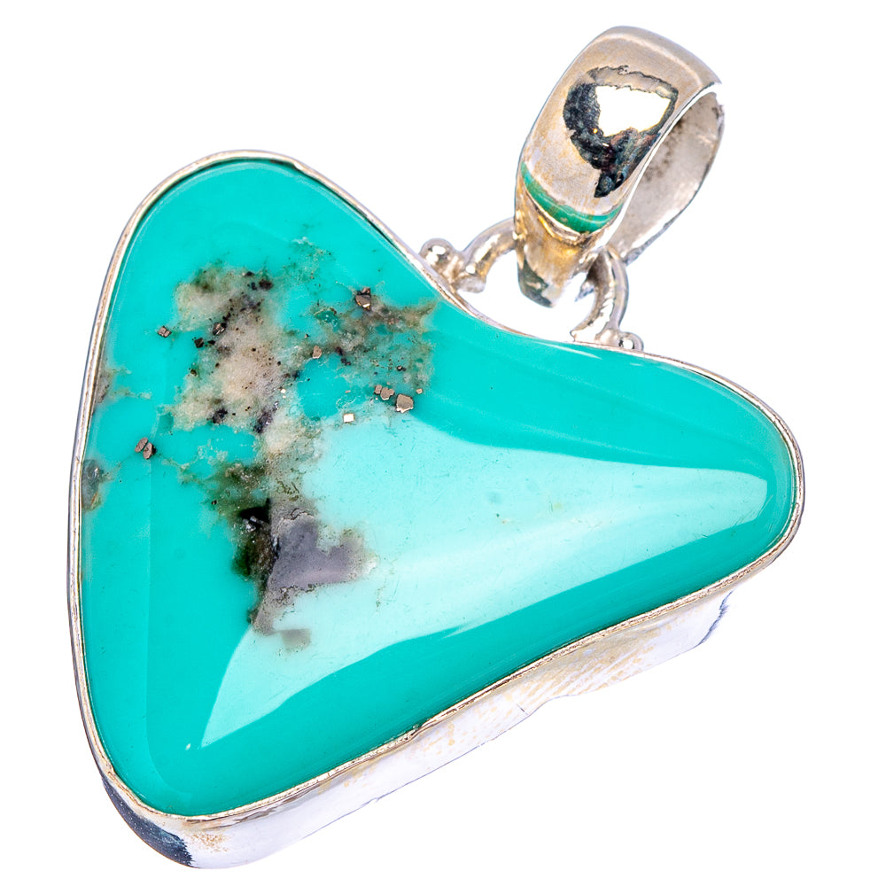Campitos Turquoise Pendant 1 3/8" (.925 Sterling Silver)
