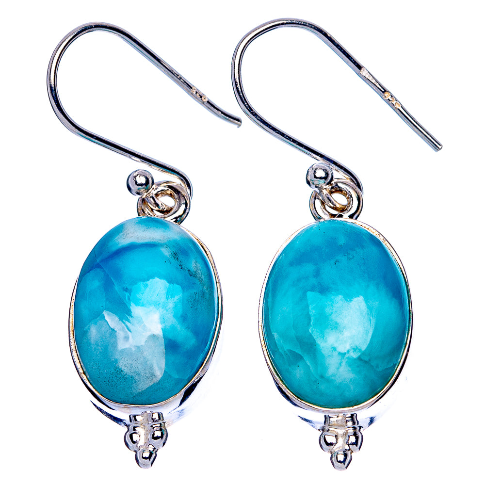 Larimar Earrings 1 3/8" (925 Sterling Silver) E1912