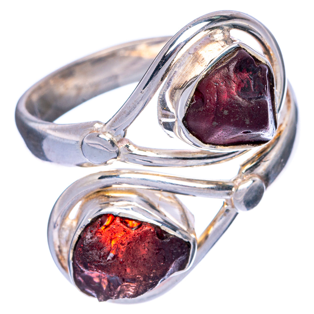Rough Garnet Ring Size 9 Adjustable (925 Sterling Silver) R145330
