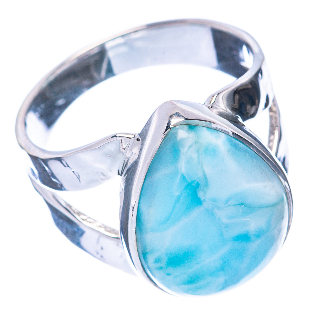 Premium Larimar 925 Sterling Silver Ring Size 5.75 (925 Sterling Silver) R2719