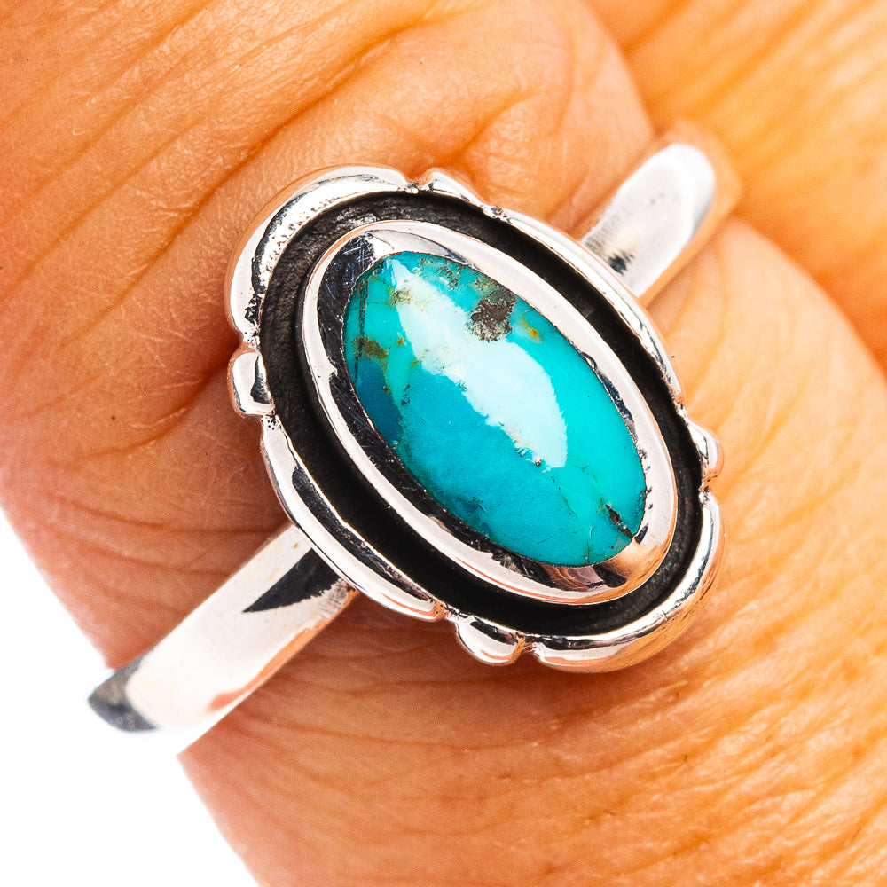 Native Style Mohave Turquoise Ring Size 8.5 (.925 Sterling Silver)