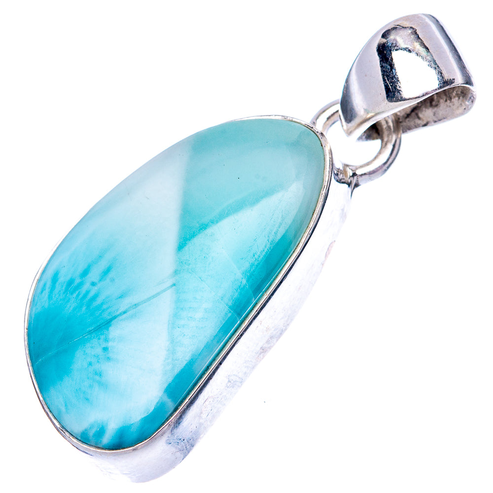 Larimar 925 Sterling Silver Pendant 1 1/4" (925 Sterling Silver) P42684