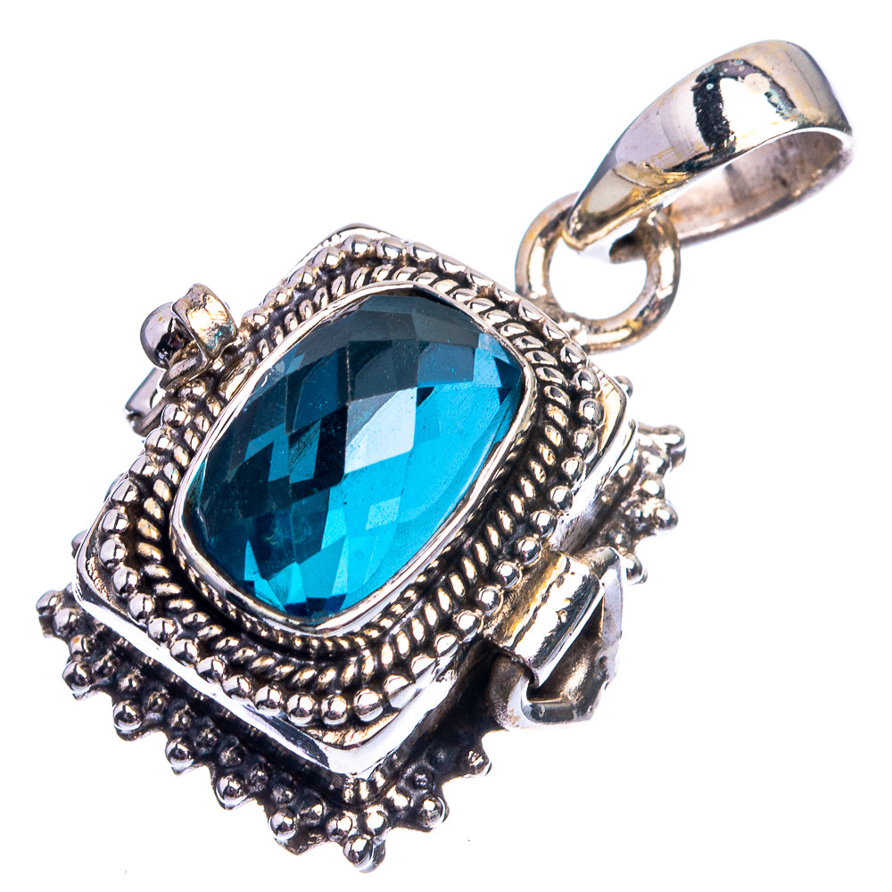 Poison Blue Quartz Pendant 1 1/4" (925 Sterling Silver) P38967