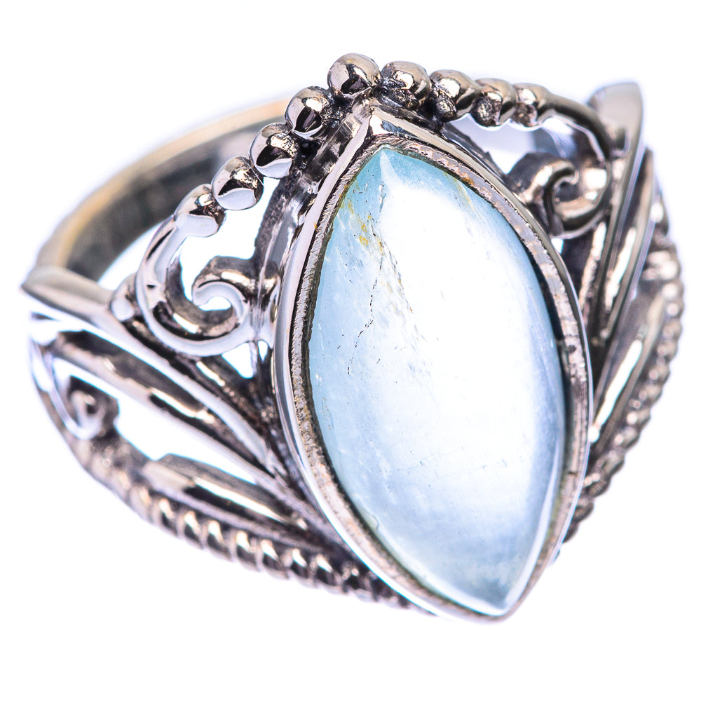 Natural Aquamarine Ring Size 7.25 (925 Sterling Silver) R140478