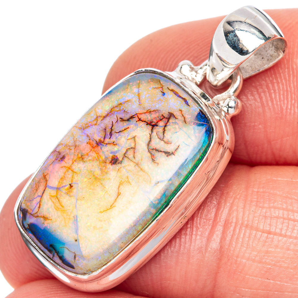 Rare Sterling Opal Pendant 1 1/4" (925 Sterling Silver) P41658