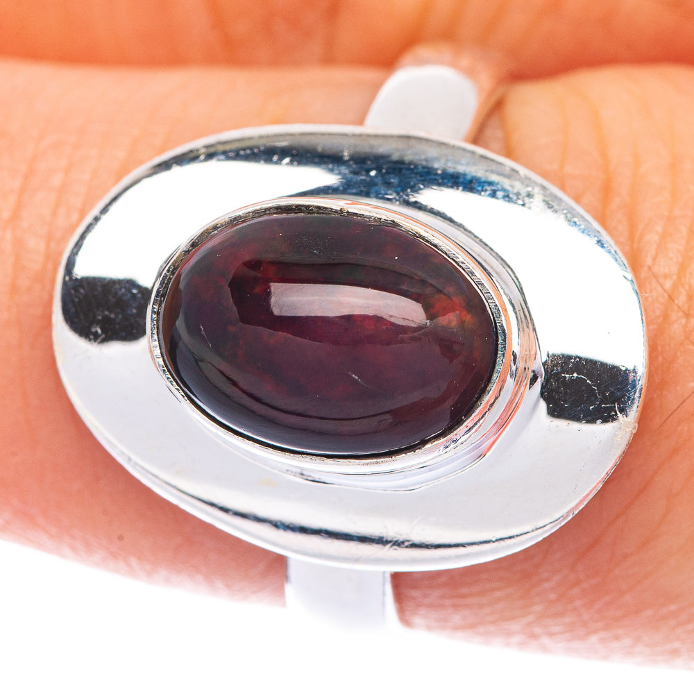 Black Opal Ring Size 7.75 (925 Sterling Silver) R144704