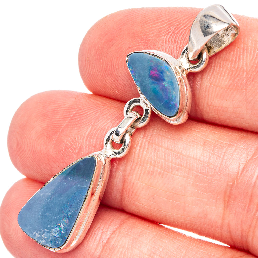 Rare Doublet Opal Pendant 1 3/4" (.925 Sterling Silver)