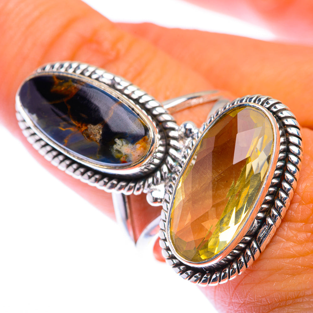 Large Pietersite, Citrine Ring Size 9 (925 Sterling Silver) RING140018