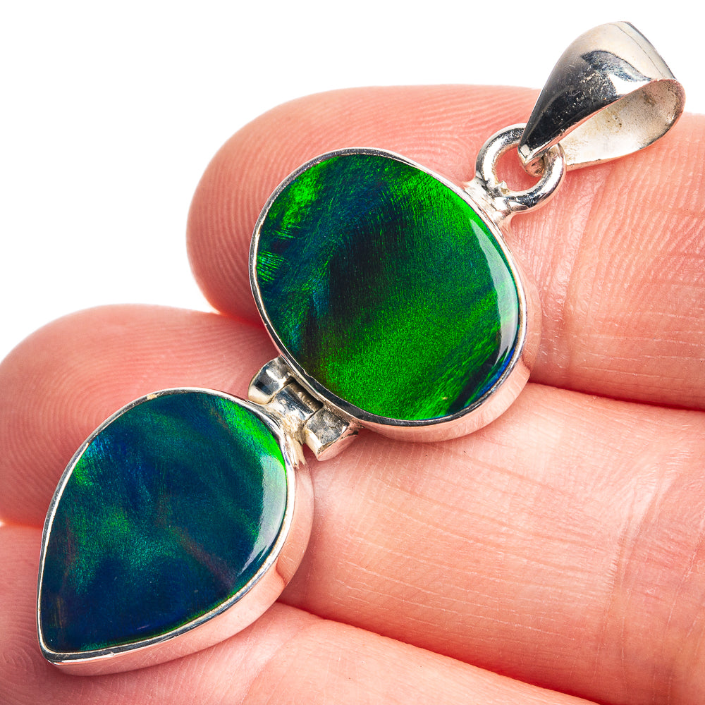 Aura Opal Pendant 1 3/4" (925 Sterling Silver) P39077