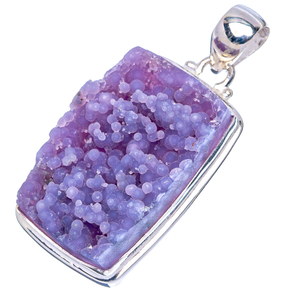 Rare Grape Agate Pendant 1 5/8" (.925 Sterling Silver)