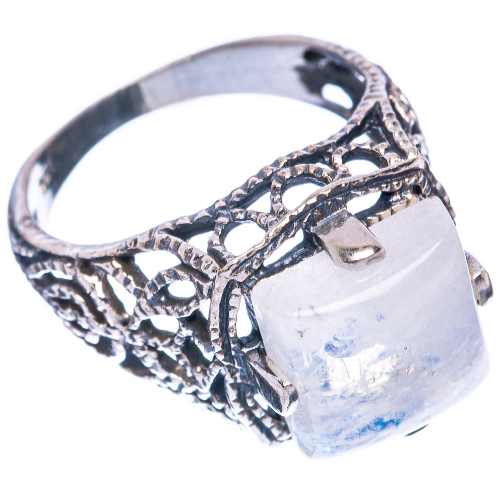 Rainbow Moonstone Ring Size 6.5 (925 Sterling Silver) R2898