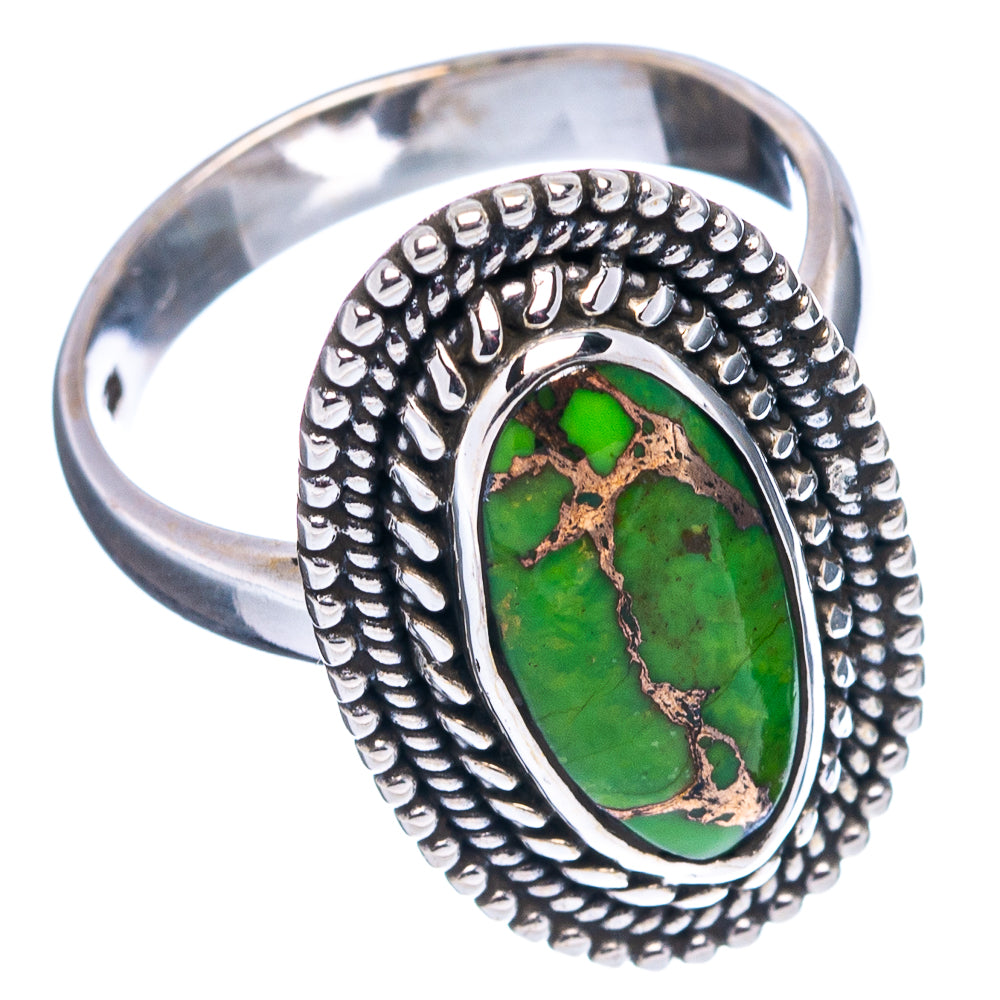 Green Copper Turquoise Ring Size 6.75 (.925 Sterling Silver)