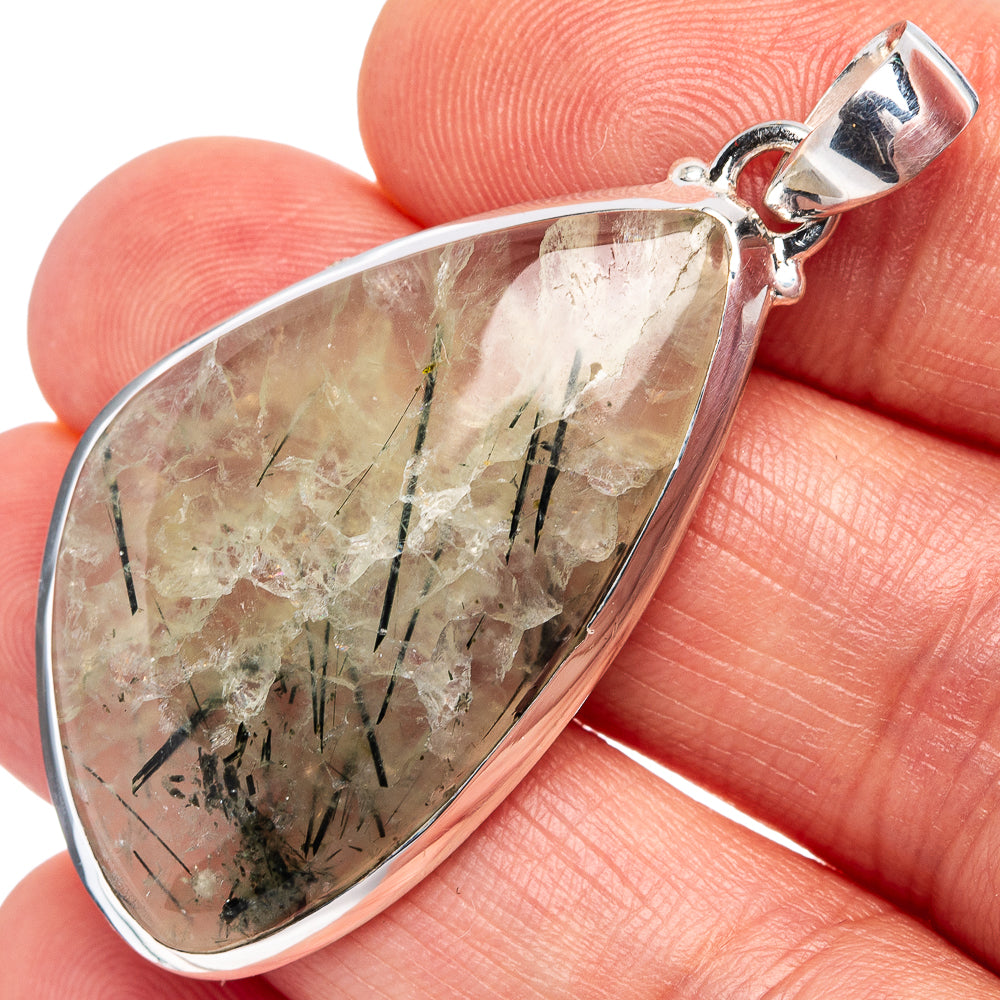 Prehnite Pendant 1 3/4" (.925 Sterling Silver)