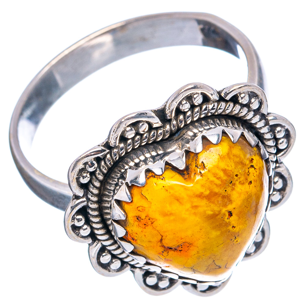 Bumblebee Jasper Ring Size 7.5 (.925 Sterling Silver)