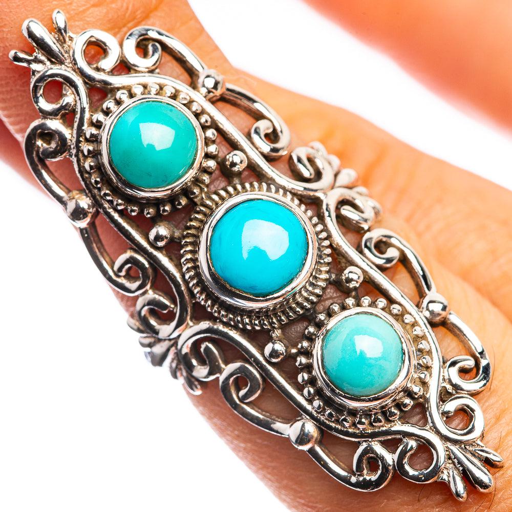 Large Sleeping Beauty Turquoise 925 Sterling Silver Ring Size 7