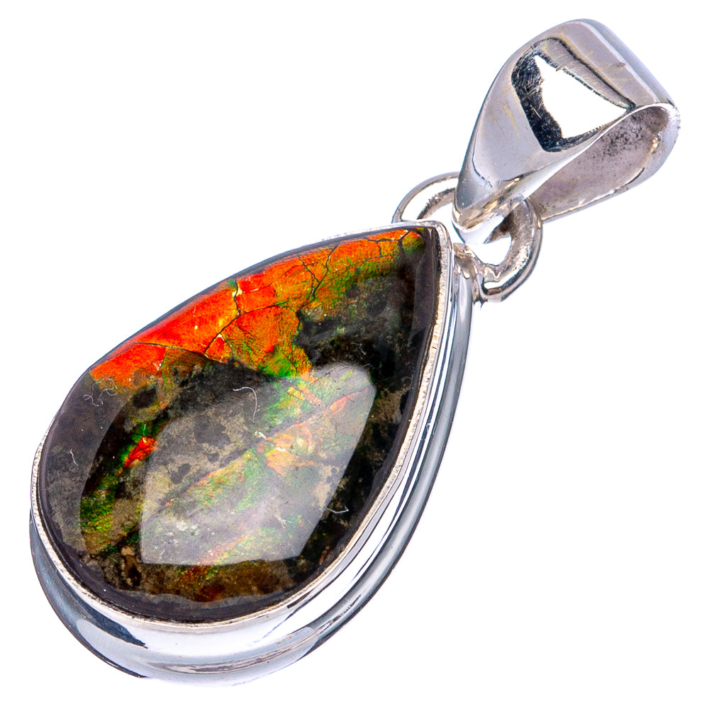 Rare Ammolite Pendant 1 1/8" (925 Sterling Silver) P43459