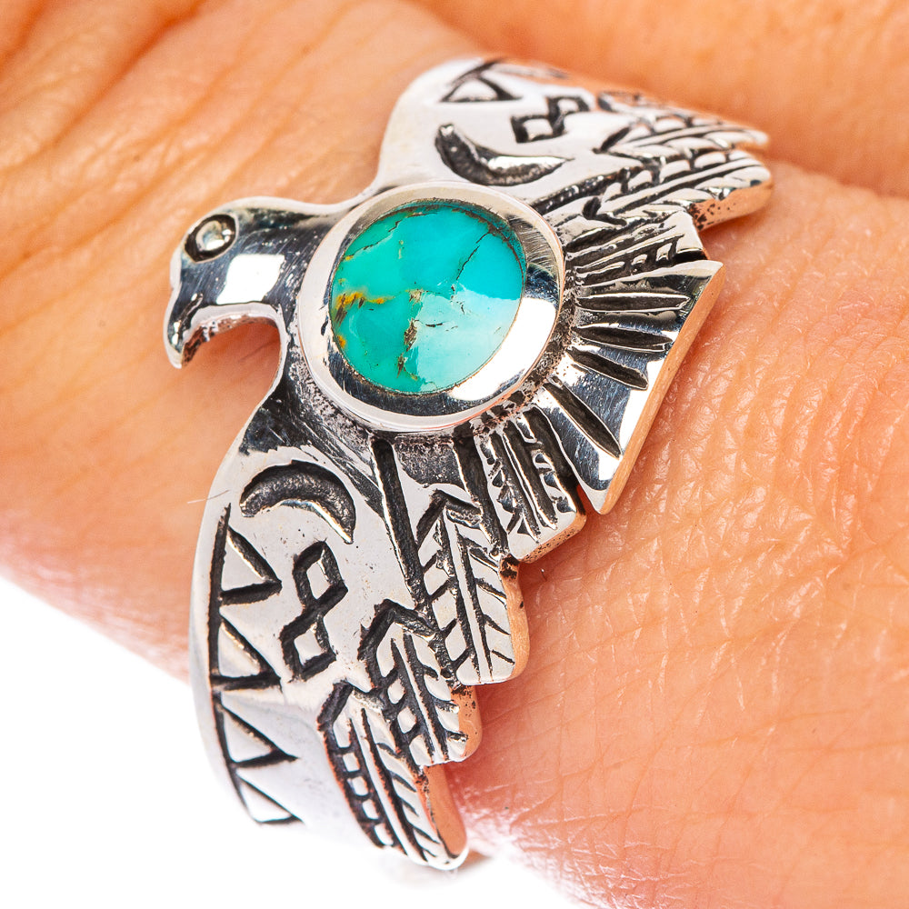 Rare Arizona Turquoise Bird Ring Size 10.5 (925 Sterling Silver) R1489