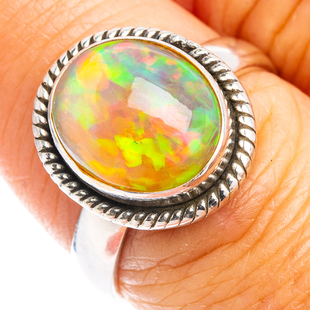 Rare AAA Ethiopian Opal Ring Size 7.5 (.925 Sterling Silver)