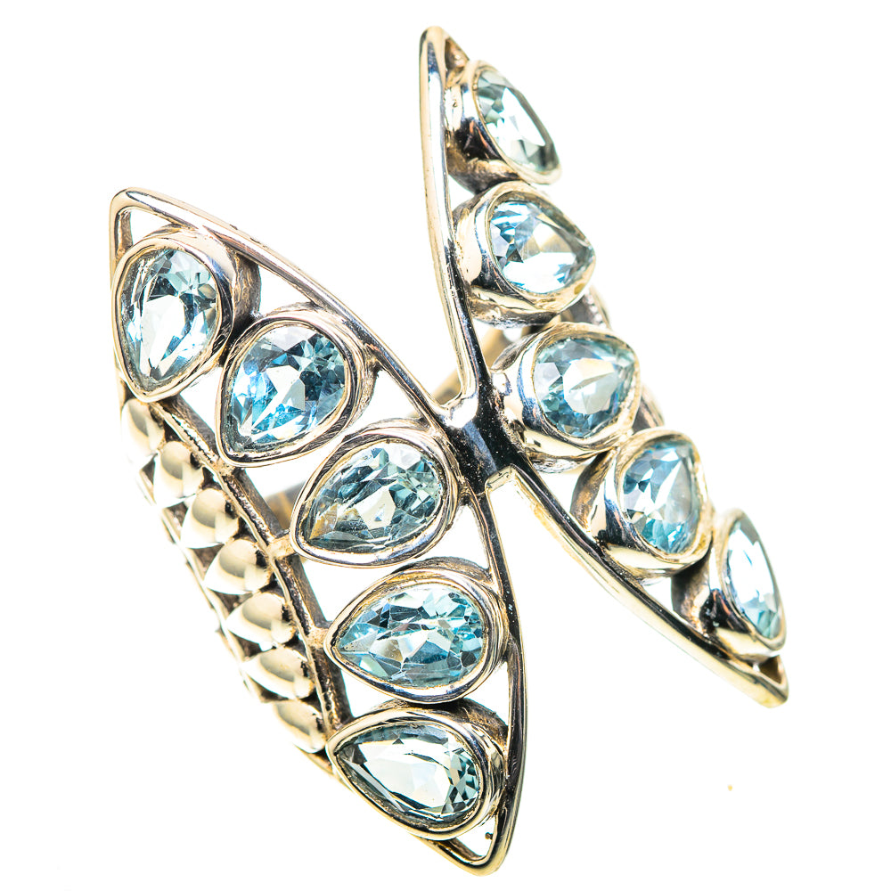 Large Blue Topaz Ring Size 6.5 (925 Sterling Silver) RING138652