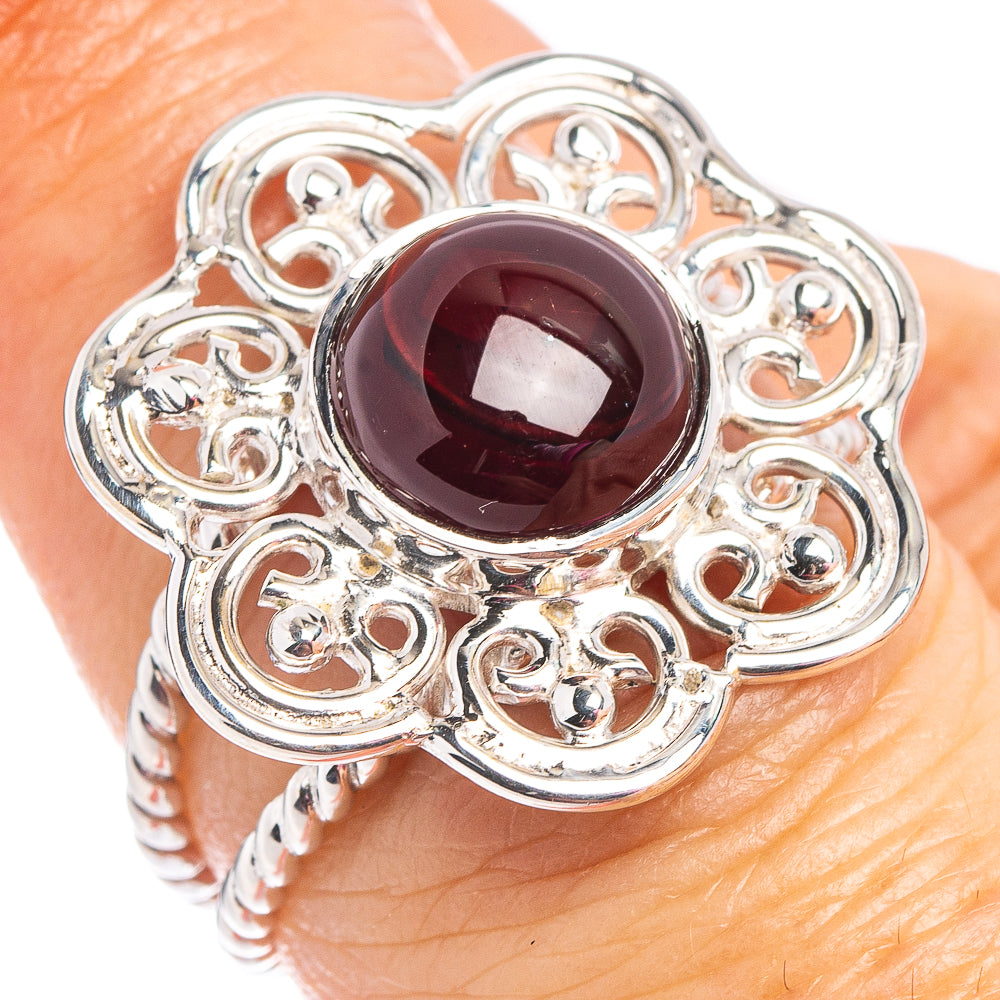 Premium Garnet Ring Size 6.5 (.925 Sterling Silver)