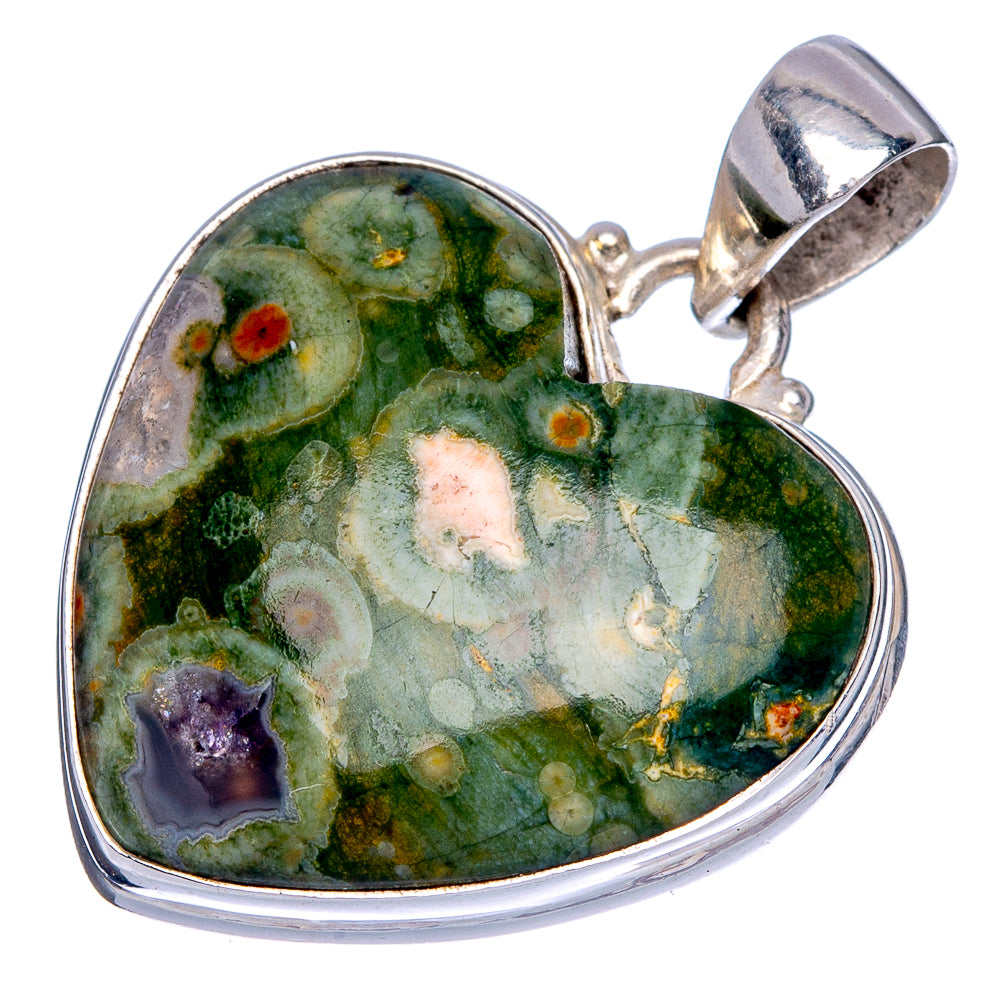 Rainforest Jasper Pendant 1 3/8" (925 Sterling Silver) P40128